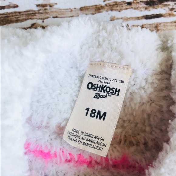 OshKosh Fuzzy Striped Sweater - Size 18M - Picture 3 of 4